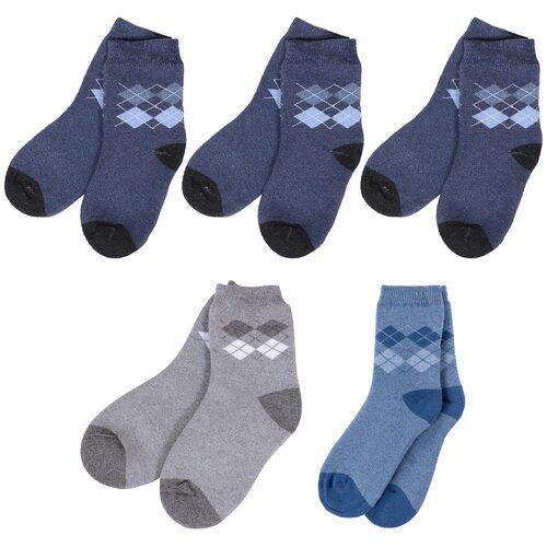 Комплект из 5 пар детских махровых носков RuSocks (Орудьевский трикотаж) микс 9, размер 12-14