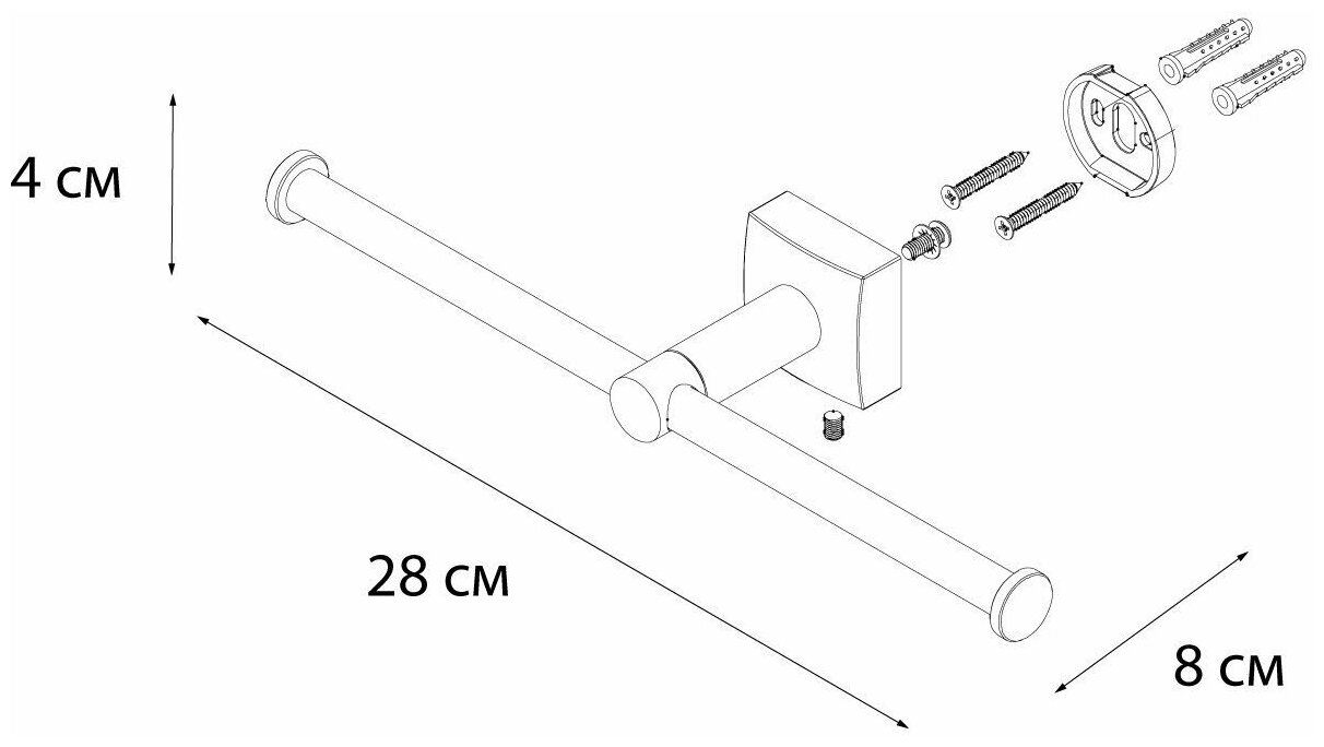 Держатель туалетной бумаги двойной Fixsen Kvadro FX-61310D - фотография № 6