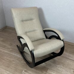 Кресло-качалка классическое "Классика" для дома и дачи, обивка из рогожки, цвет бежевый