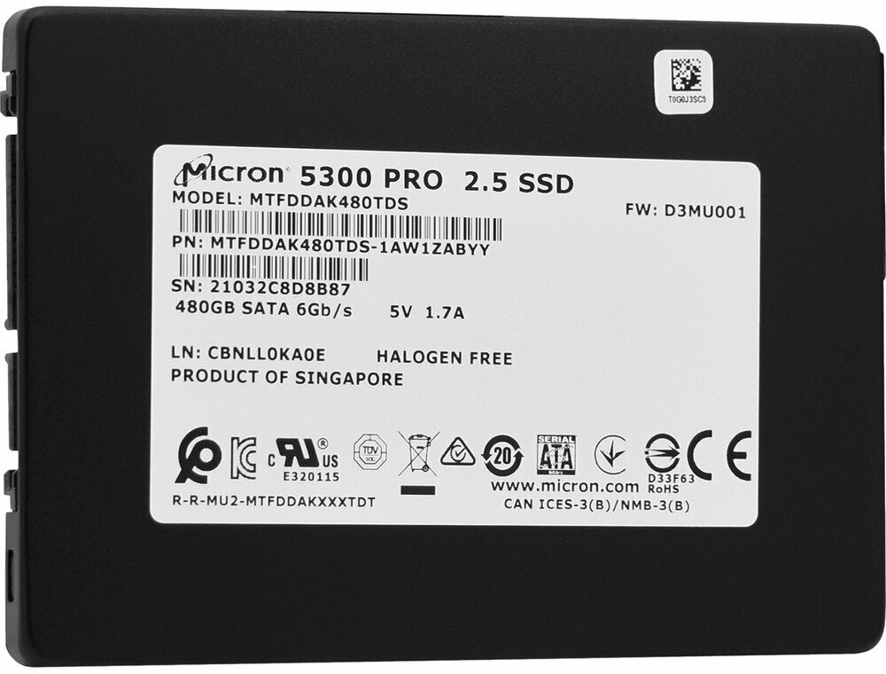 Накопитель SSD Micron 5300PRO 480Gb (MTFDDAK480TDS-1AW1ZABYY) - фото №2