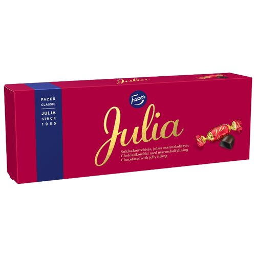 фото Набор конфет Fazer Julia с мармеладом 320 г красный/синий