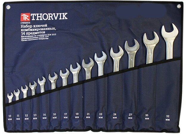 Набор ключей THORVIK комбинированных 10-32мм 14 предметов CWS0014