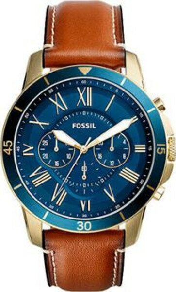 Наручные часы FOSSIL Grant, золотой, синий