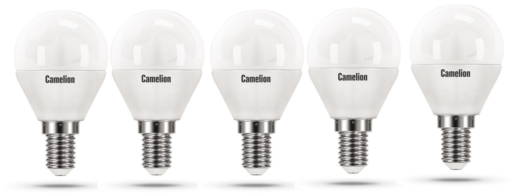 Лампа светодиодная шар 5Вт, G45, E14, 4500K, 220В Camelion - 5 штук в комплекте