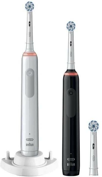 Электрическая зубная щетка Oral-B Pro 3 3900N Sensitive Clean, черный + белый 8006540760307 - фотография № 4