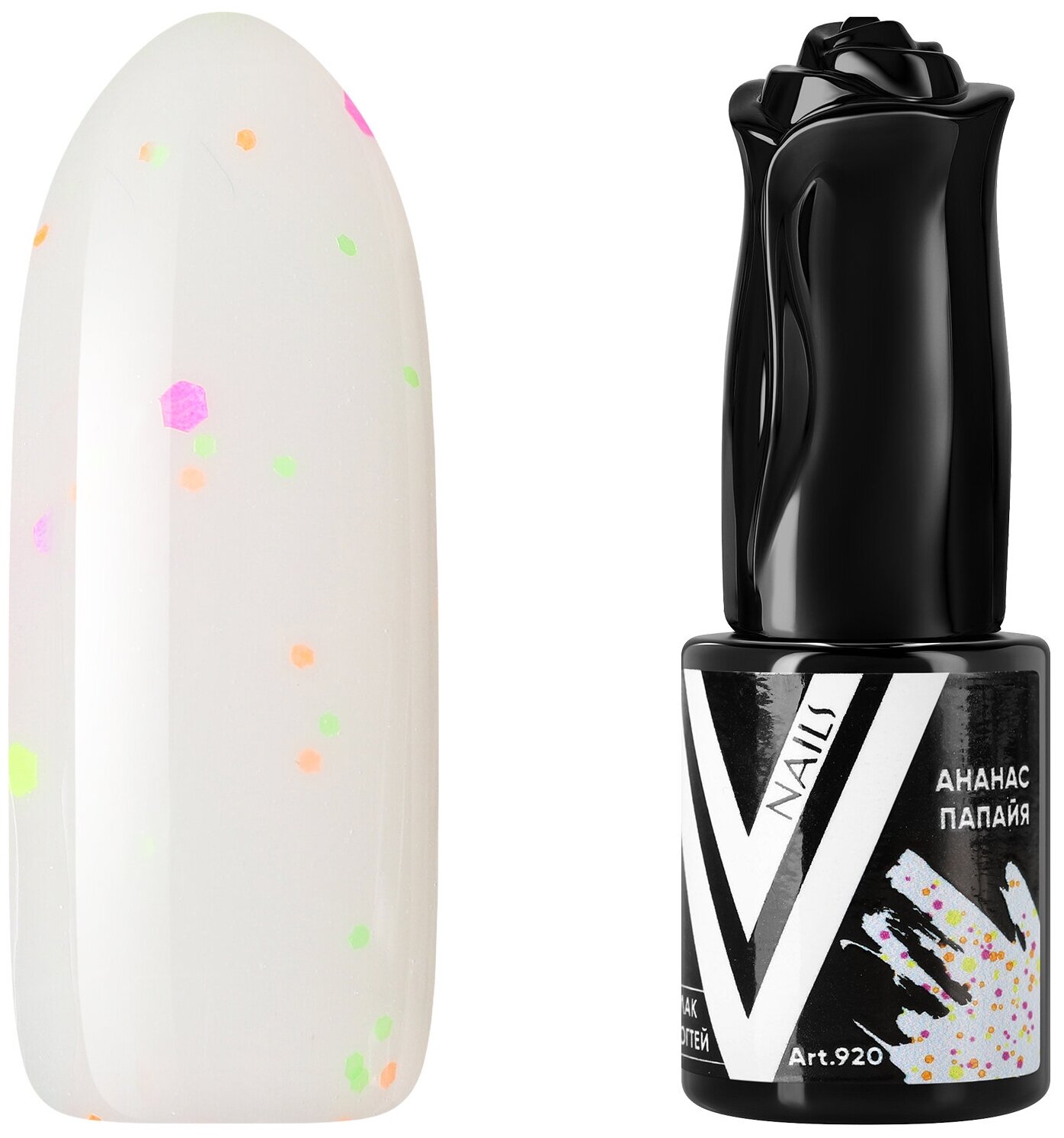 Гель-лак для ногтей Vogue Nails с конфетти, плотный, насыщенный, белый желтый, 10 мл
