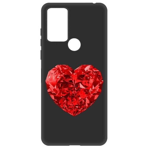 Чехол-накладка Krutoff Soft Case Рубиновое сердце для TCL 30 SE черный чехол накладка krutoff soft case рубиновое сердце для tcl 30 черный