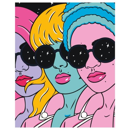 Разноцветные девушки в очках Раскраска картина по номерам на холсте лицо в очках раскраска картина по номерам на холсте
