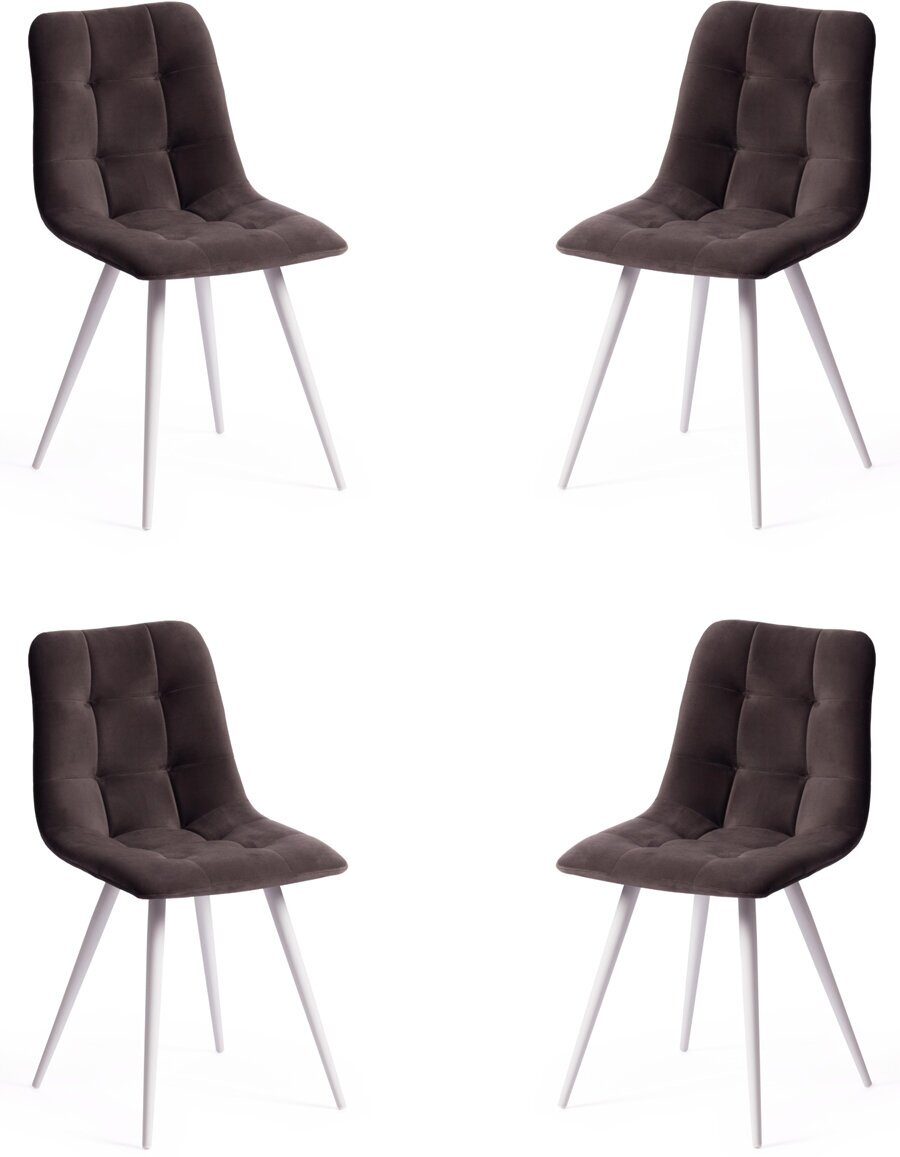 Комплект стульев TetChair CHILLY (mod. 7095-1) металл,ткань, темно-серый/белый (4 шт. в 1 упаковке)