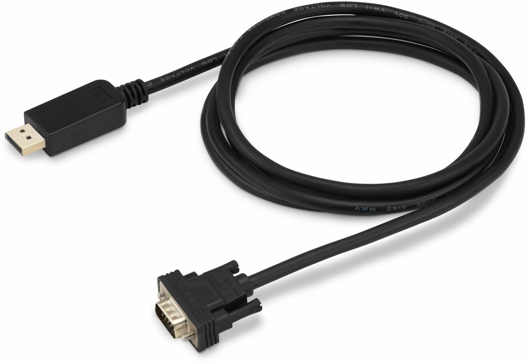 Кабель Display Port BURO 1.1v, DisplayPort (m) - VGA (m), GOLD , круглое, 2м [bhp dpp_vga-2] - фото №7