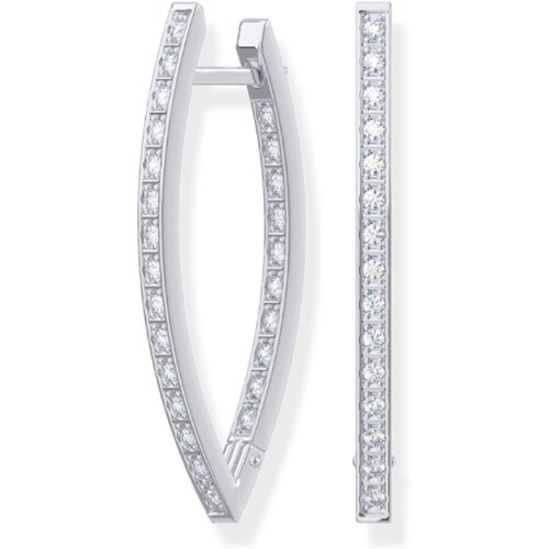 Серьги POKROVSKY, серебро, 925 проба, родирование, фианит