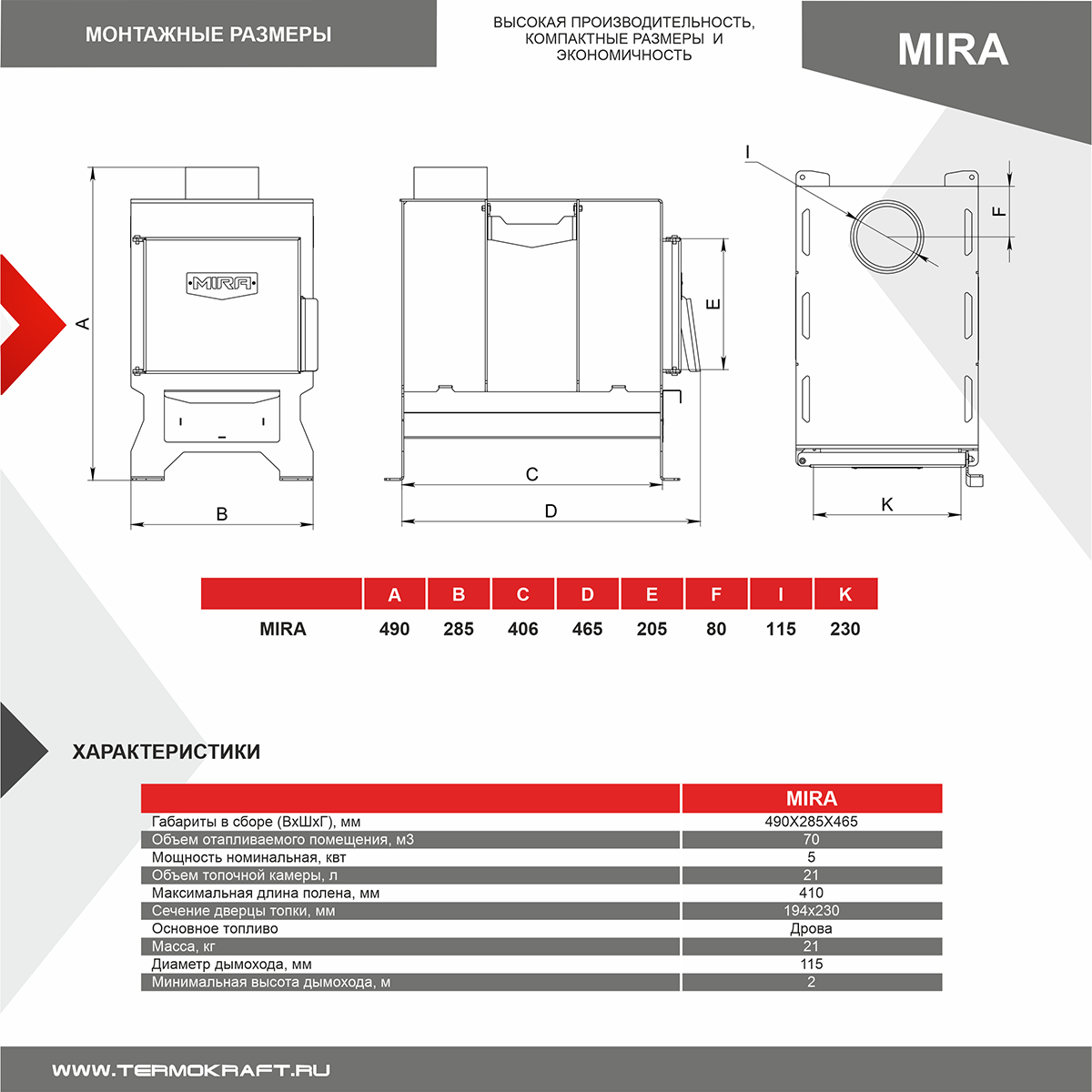 Печь отопительная MIRA - фотография № 3