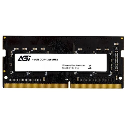 Оперативная память DDR4 2666 16gb SODIMM AGI CL19 AGI266616SD138 оперативная память для ноутбука 8gb 1x8gb pc4 21300 2666mhz ddr4 so dimm cl19 apacer as08ggb26cqybgh