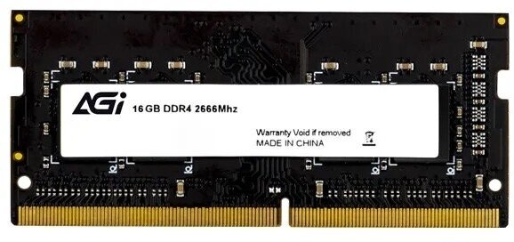 Оперативная память AGI DDR4 16Gb 2666MHz SD138 RTL PC4-21300 CL19 SO-DIMM 260-pin 1.2В Ret