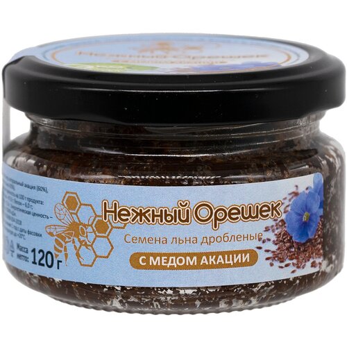 Кипрей Десерт Нежный орешек Семена льна дробленые в меду акации 120 г