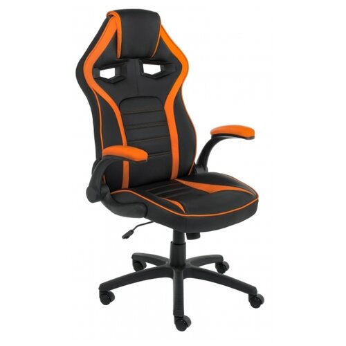 фото Компьютерное кресло woodville monza 1 игровое, обивка: искусственная кожа, цвет: оранжевый/черный