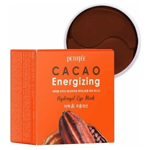 Petitfee Патчи для глаз гидрогелевые какао - Cacao energizing hydrogel eye mask, 60шт