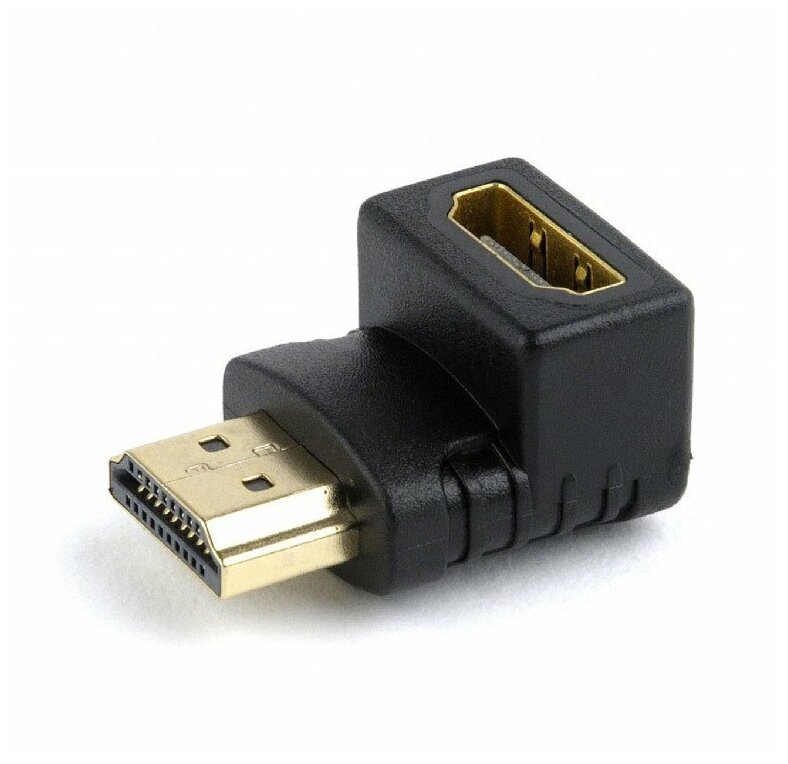 Переходник HDMI <-> HDMI Cablexpert A-HDMI90-FML, 19F/19M, угловойсоединитель 90 градусов, золотые разъемы