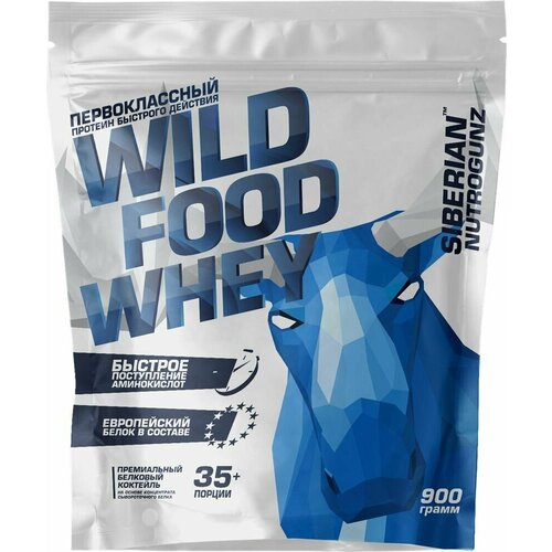 Протеин Siberian Nutrogunz Wild Food Whey Какао-Карамель, 0.9кг