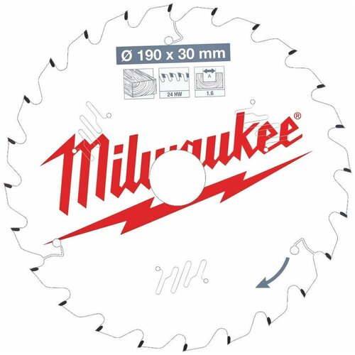 Диск пильный по дереву 190х30х16мм 24 зуб Milwaukee 4932471300 3190₽