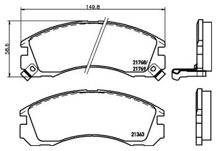 Колодки дисковые передние для mitsubishi lancer 1.8 08 Nisshinbo NP3001