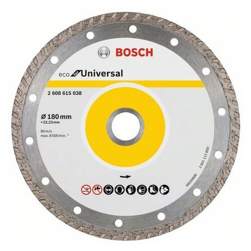 фото Bosch алмазный диск bosch eco universal turbo ф180-22мм (2.608.615.038) по бетону