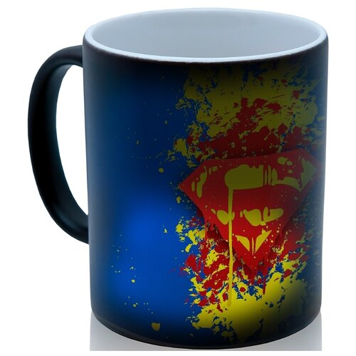 фото Кружка хамелеон супер мен (красножёлтый), хороший сувенир drabs