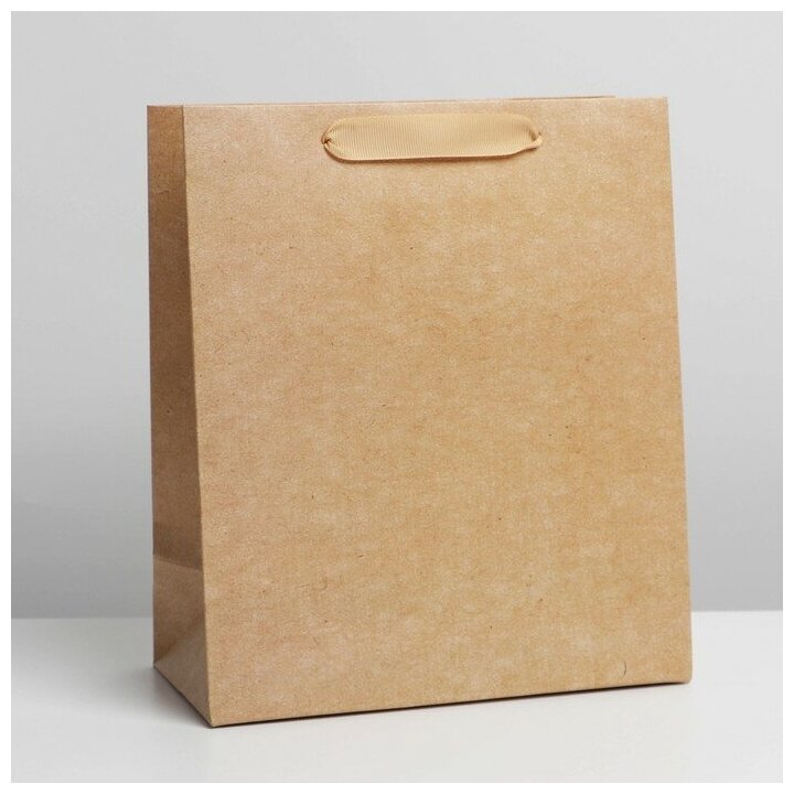 Дарите Счастье Пакет подарочный ламинированный, упаковка, «Крафтовый», MS 18 х 23 х 10 см