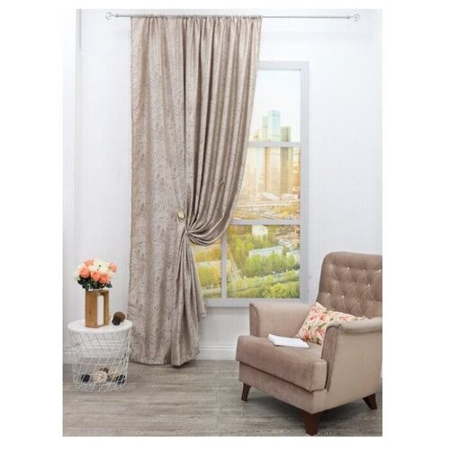 фото Штора amore mio rr 90005-4 жаккард classic 2,0*2,7 1 шт. бежевый