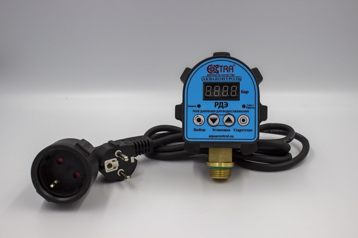 Реле давления воды электронное EXTRA Акваконтроль РДЭ G1/2 2,2 кВт (точность 5%) - фотография № 2