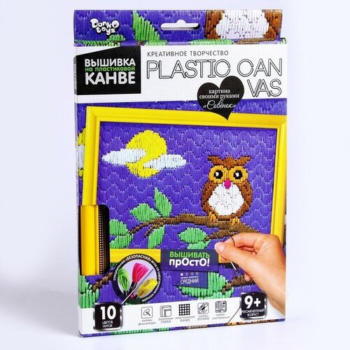 Danko Toys Набор креативного творчества «Вышивка на пластиковой канве. Сова» серия PLASTIC CANVAS