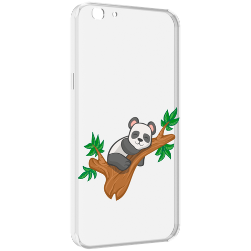 Чехол MyPads панда-на-деревце для Oppo A77 / F3 (2017 год) задняя-панель-накладка-бампер
