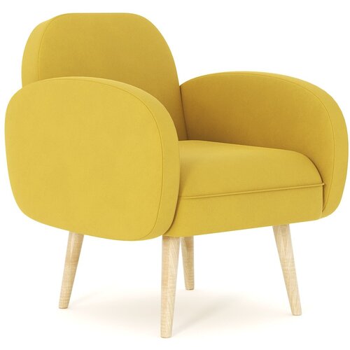 Кресло Бержер желтый велюр