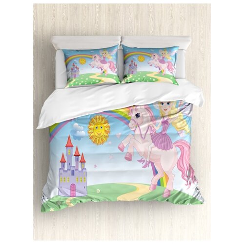 фото Комплект постельного белья "фея на единороге", 1,5-спальный (пододеяльник+2 наволочки) ambesonne