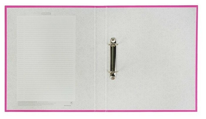 Папка-регистратор А4 вертикальная пластик Erich Krause для хранения документов на 2 кольцах ламинированная Neon - фото №8