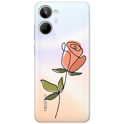 Силиконовый чехол на Realme 10 4G, Рилми 10 4Г с 3D принтом Rose прозрачный силиконовый чехол на realme 10 4g рилми 10 4г с 3d принтом hello camomiles прозрачный