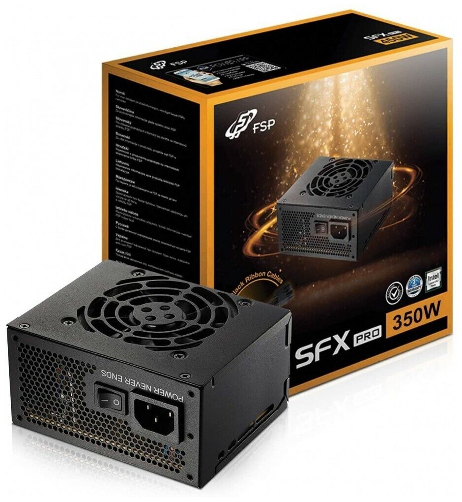 Блок питания SFX FSP 350W 80PLUS Bronze APFC  80mm fan OEM - фото №4