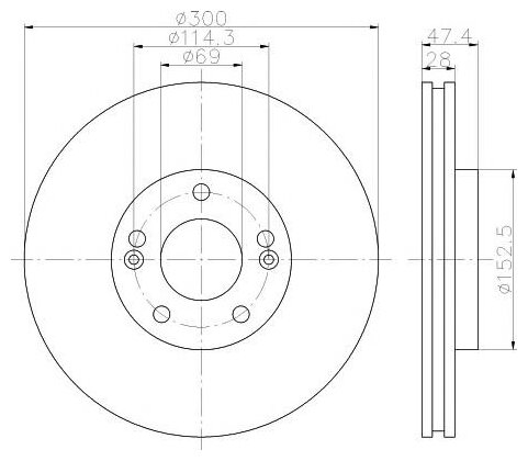 VALEO PHC R1079 Диск тормозной HYUNDAI i30 (07-) KIA Soul,Ceed (13-) (1.6) (R16) передний (1шт.) VALEO PHC