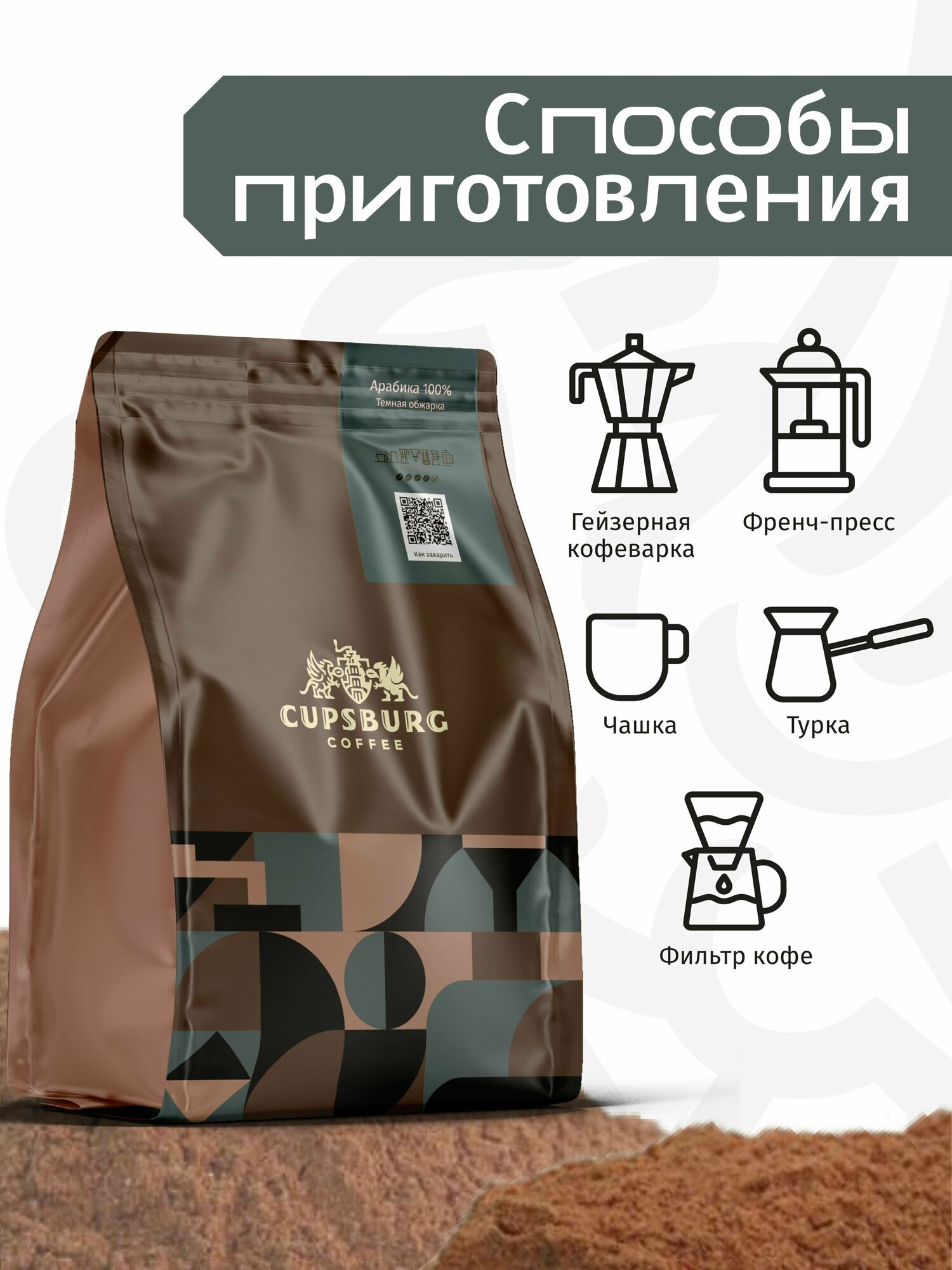 Кофе молотый 250 г CUPSBURG вьетнам Блу Дрэгон, свежеобжаренный, робуста 100%, капсбург - фотография № 3