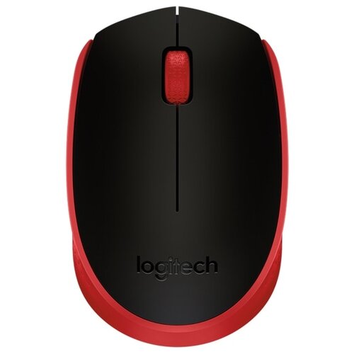 Беспроводная компактная мышь Logitech M171, черный/красный