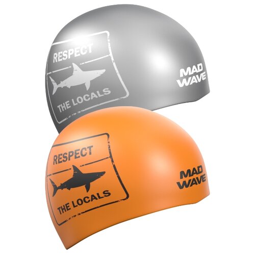 фото Шапочка для плавания двусторонняя respect reversible, оранжевый mad wave