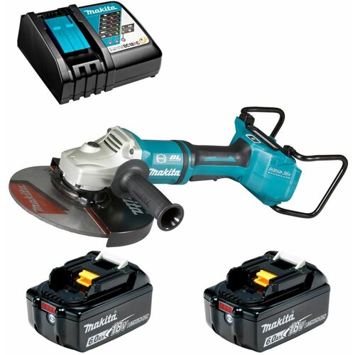 Шлифмашина угловая аккумуляторная 36В LXT - 230мм аккумулятор 2х6Ач и зу Makita DGA901URG2 6349000₽