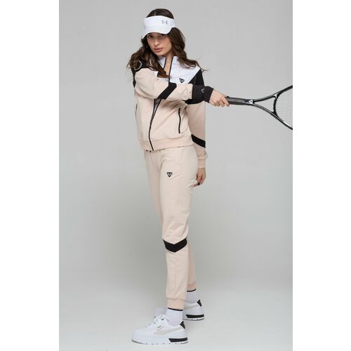 Костюм Bilcee, олимпийка и брюки, повседневный стиль, свободный силуэт, карманы, размер 50, бежевый