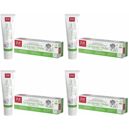 Зубная паста Splat Лечебные травы для комплексной защиты и профилактики воспаления десен, 4 упаковки