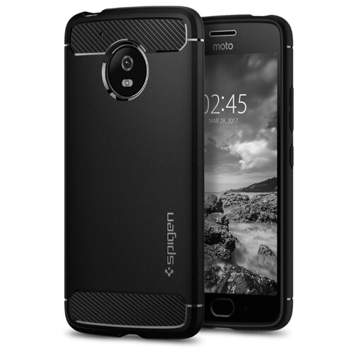 фото Прочный чехол spigen для moto g5 - rugged armor - черный - sgp-m08cs21501