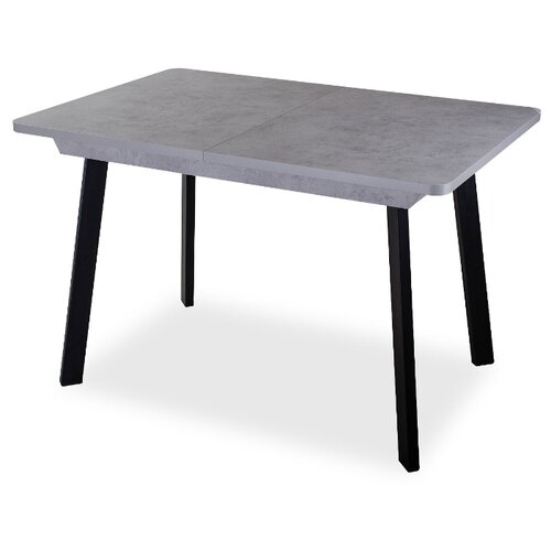 фото Стол кухонный домотека джаз пр-1 93, раскладной, дхш: 120 х 90 см, длина в разложенном виде: 157 см, сб/сб серый бетон 93 чр черный
