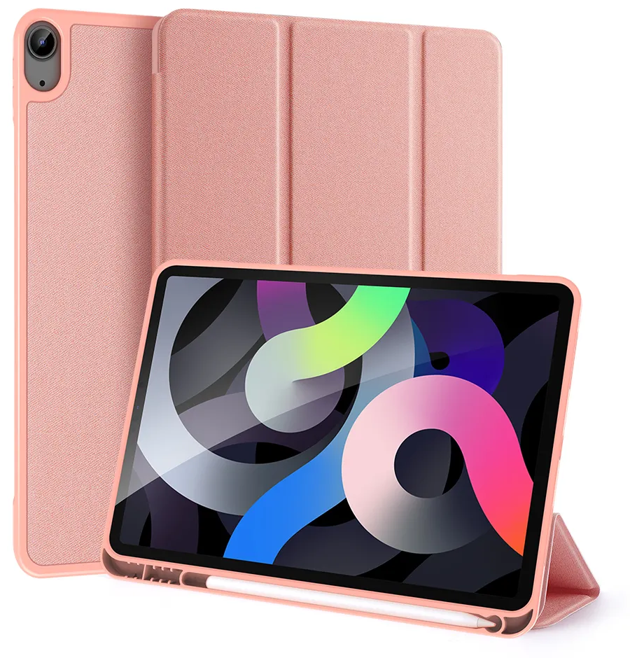 Чехол премиальный для планшета Apple iPad Air 4 (2020) / iPad Air 5 (2022) с местом для стилуса, розовый