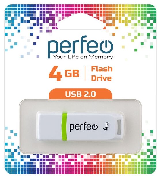 Perfeo USB Drive 4GB C11 White PF-C11W004