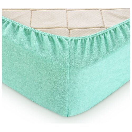 фото Махровая простыня на резинке (мята) (200х200х30) текс-дизайн