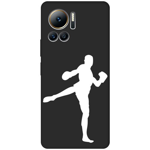 Матовый чехол Kickboxing W для Infinix Note 12 VIP / Инфиникс Нот 12 ВИП с 3D эффектом черный матовый чехол climbing для infinix note 12 vip инфиникс нот 12 вип с 3d эффектом черный